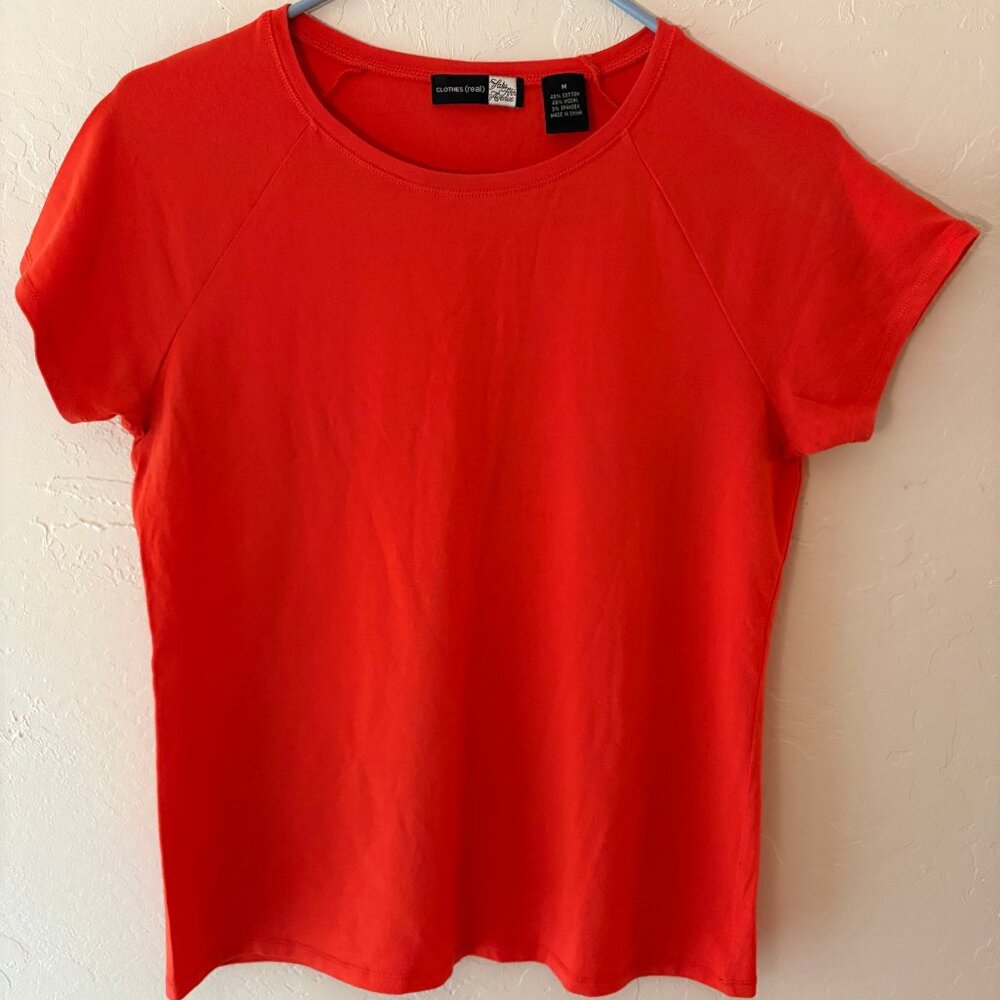 Women´s - Saks Fifth Ave Clothes(Real) T-Shirt - Red - Size M.